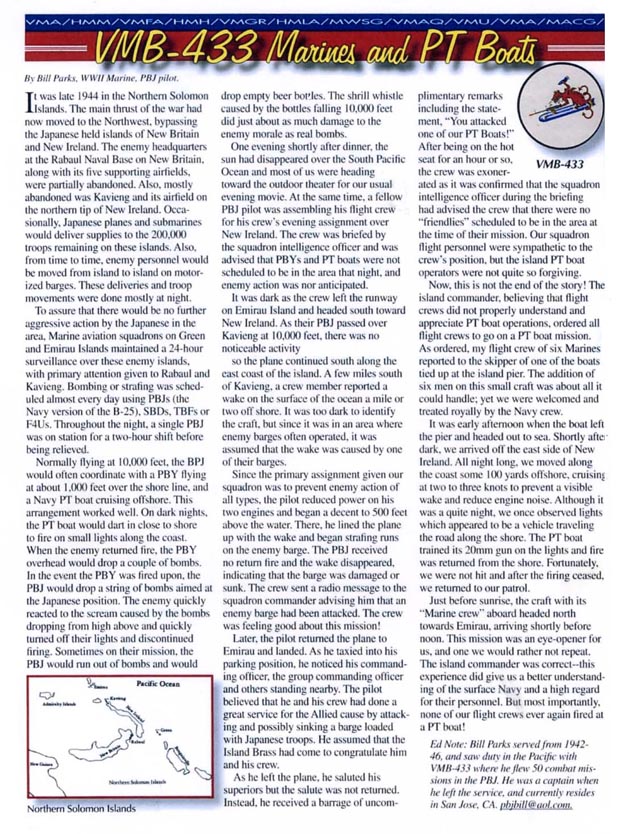 VMB-433 Marines and PT Boats